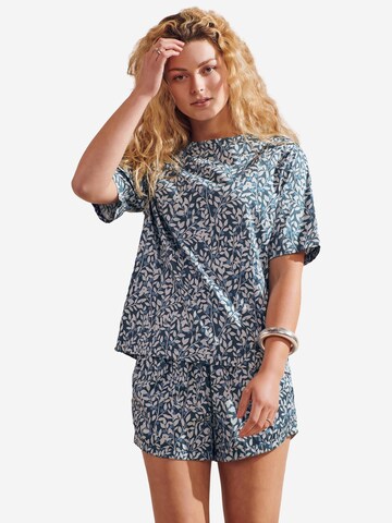 ESSENZA Pajama Shirt 'Emma' in Blue: front