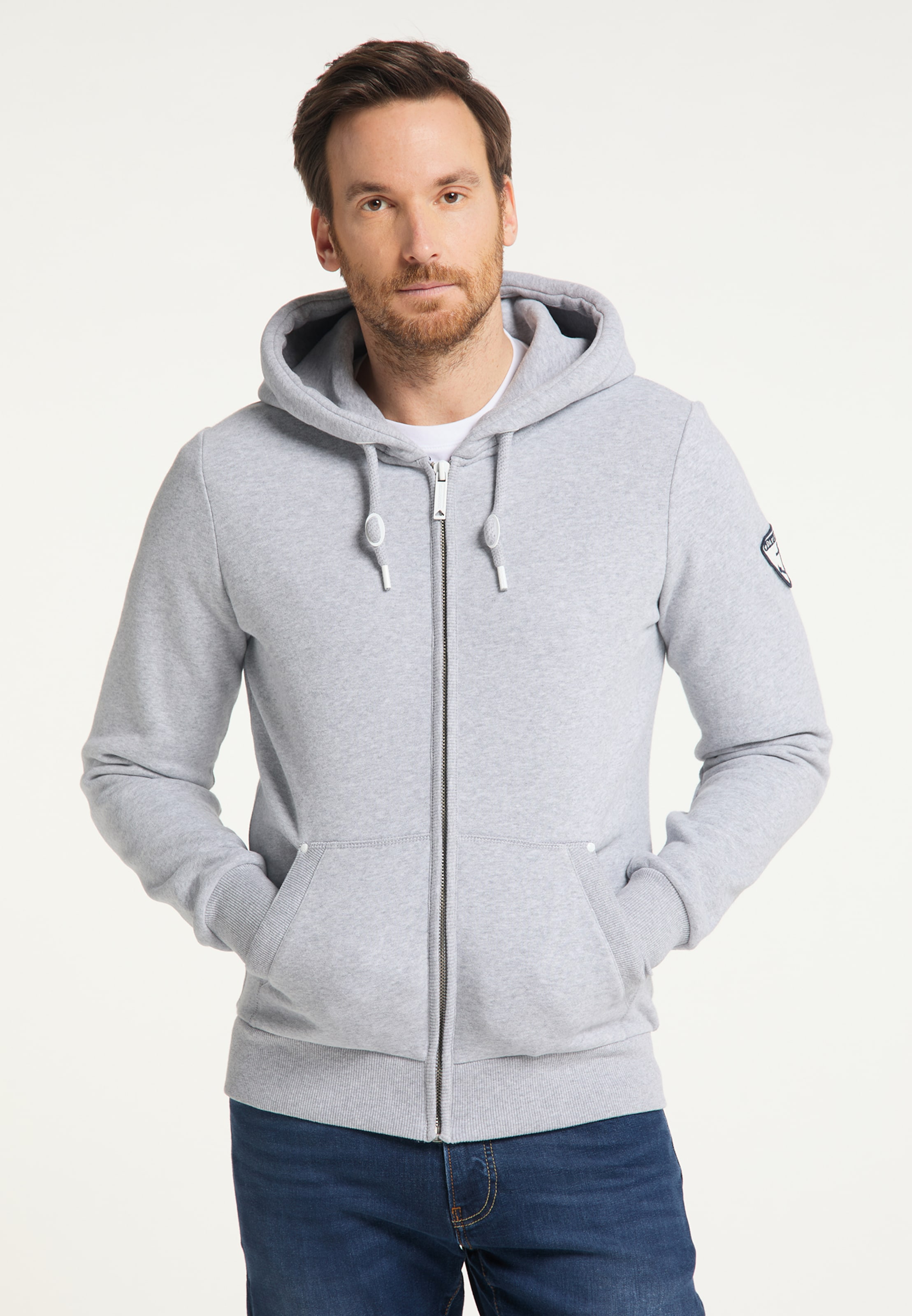Männer Sweat DreiMaster Maritim Sweatjacke in Graumeliert - FN84045 Männer Sweat DreiMaster Maritim Sweatjacke in Graumeliert - FN84045