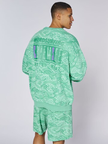 CHIEMSEE Sweatshirt ' mit Känguru-Alloverprint ' in Green