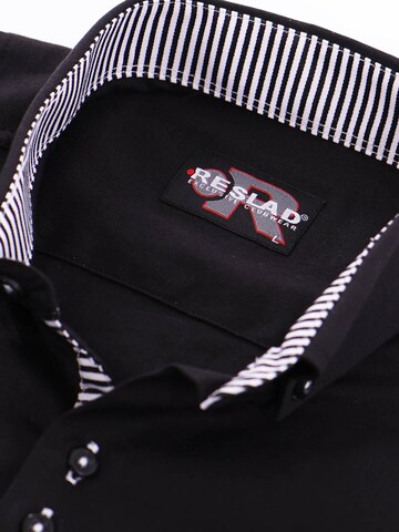 Reslad Regular fit Button Up Shirt 'Hemd Kurzarmhemd Elegant' in Black