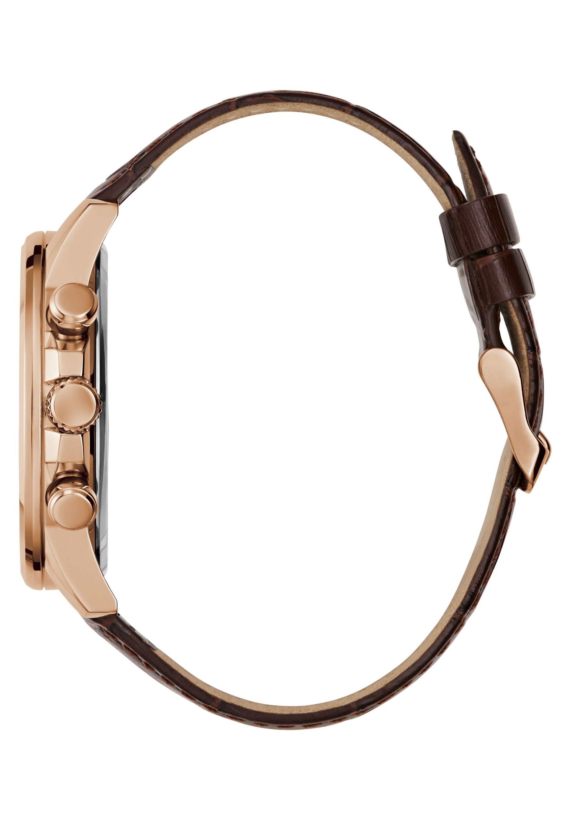 GUESS Analoog horloge 'WALKER' in Bruin