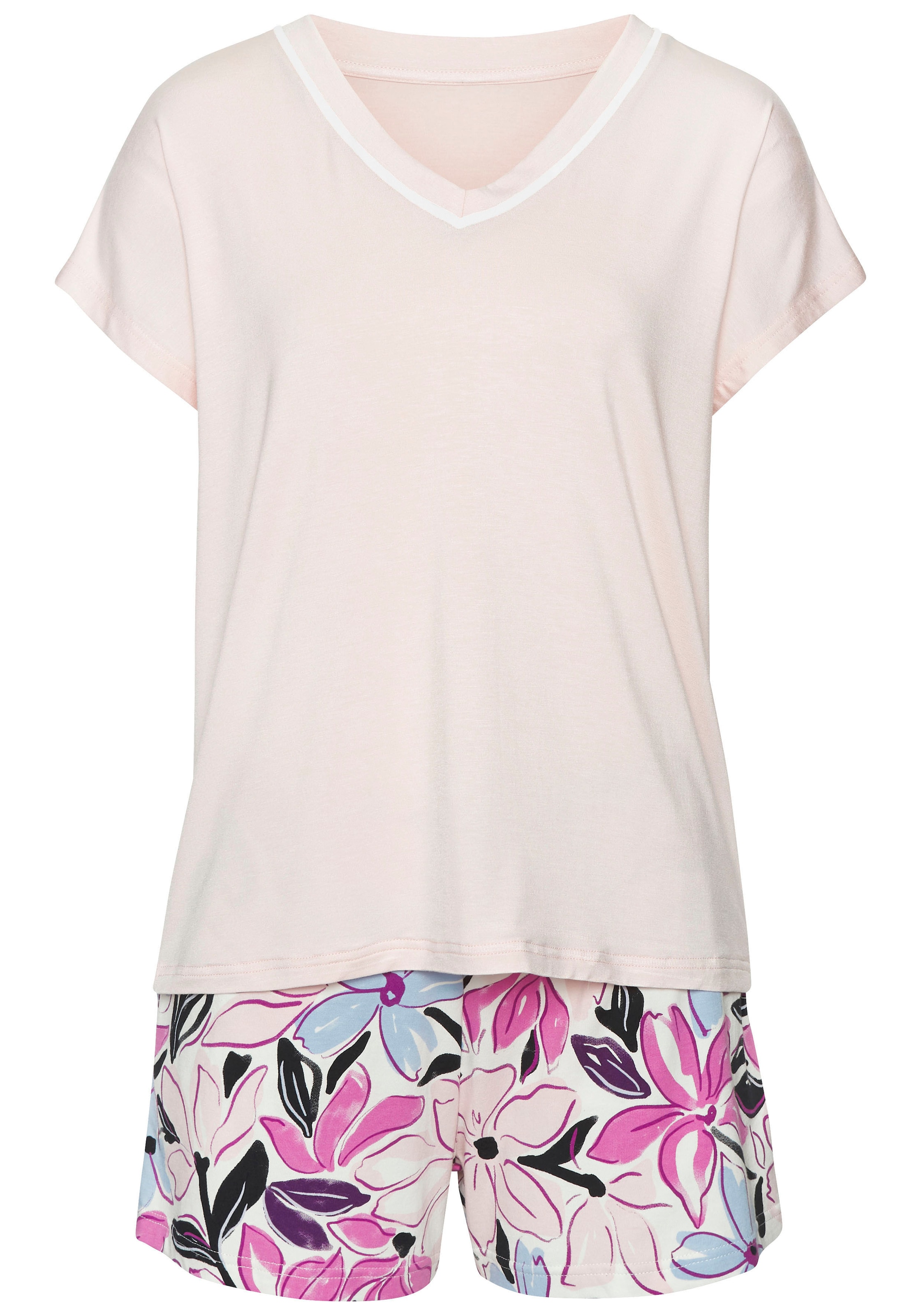 LASCANA Шорты в Ярко-розовый: спереди