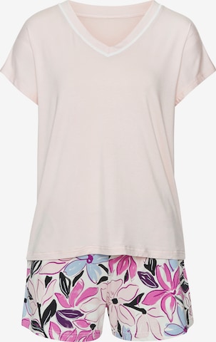 rožinė LASCANA Pižama su šortais: priekis