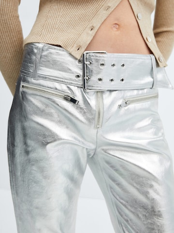 MANGO Regular Pants 'Lauren' in Silver