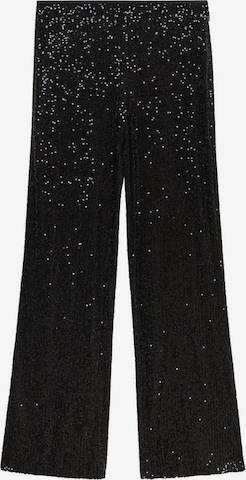 MANGO Rozkloszowany krój Spodnie 'Glitter' w kolorze czarny: przód