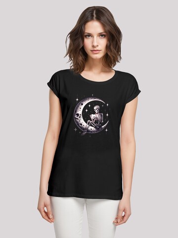 F4NT4STIC Shirt 'Gothic Valentinstag Skelett Mond' in Zwart: voorkant