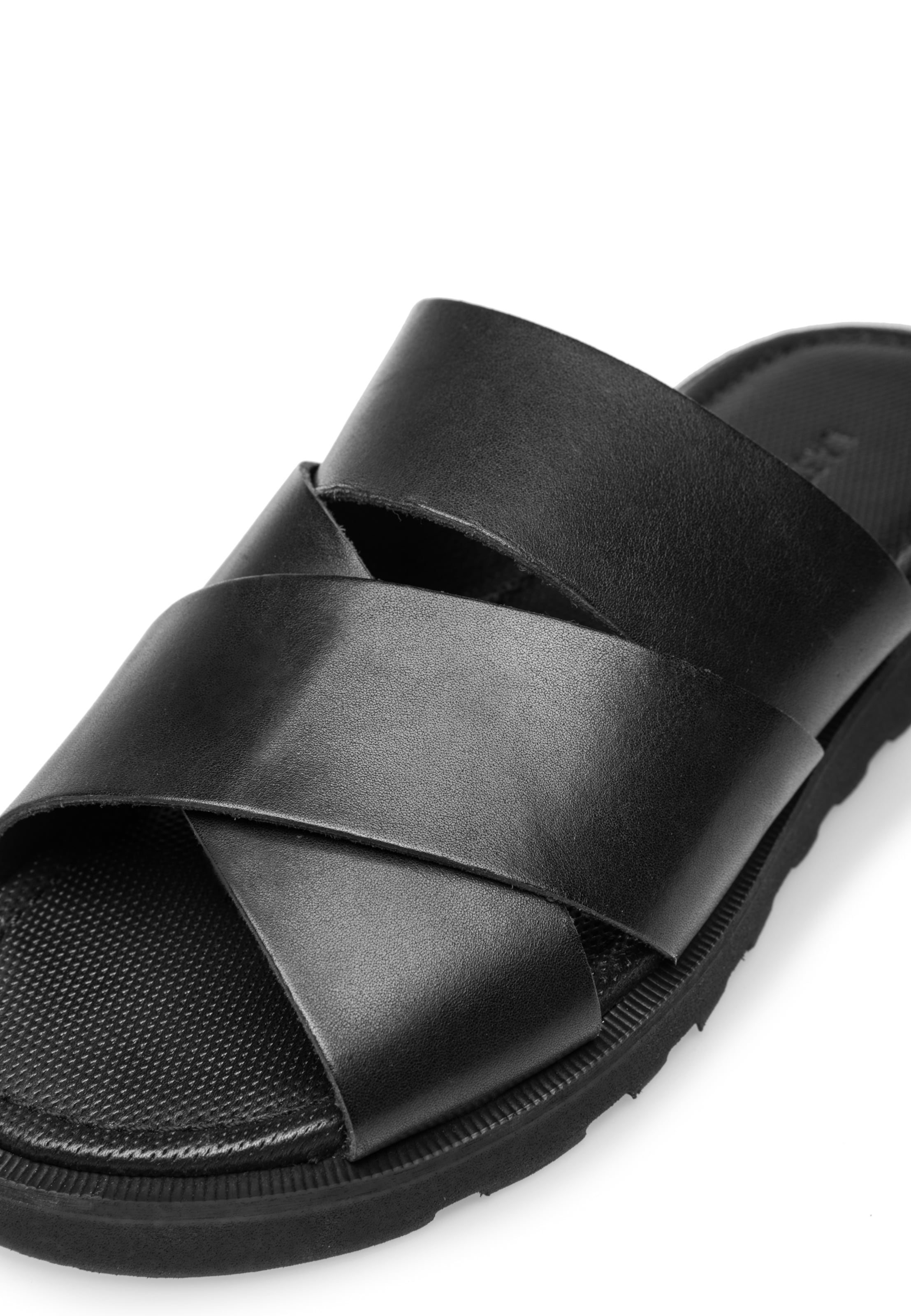 Männer Offene Schuhe Last Studio Pantolette 'Farrel' in Schwarz - PU64787 Männer Offene Schuhe Last Studio Pantolette 'Farrel' in Schwarz - PU64787