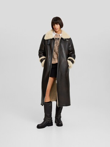 Bershka Between-Seasons Coat in Brown