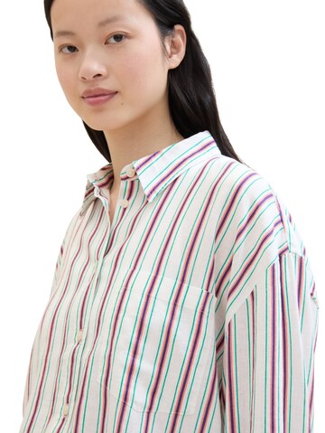 TOM TAILOR DENIM Bluse in Weiß