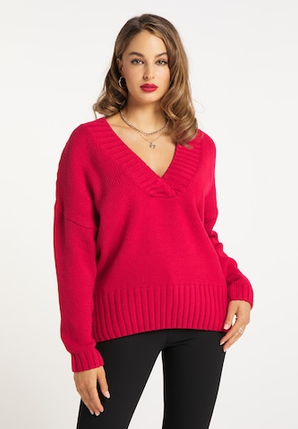 Pull-over faina en rouge : devant