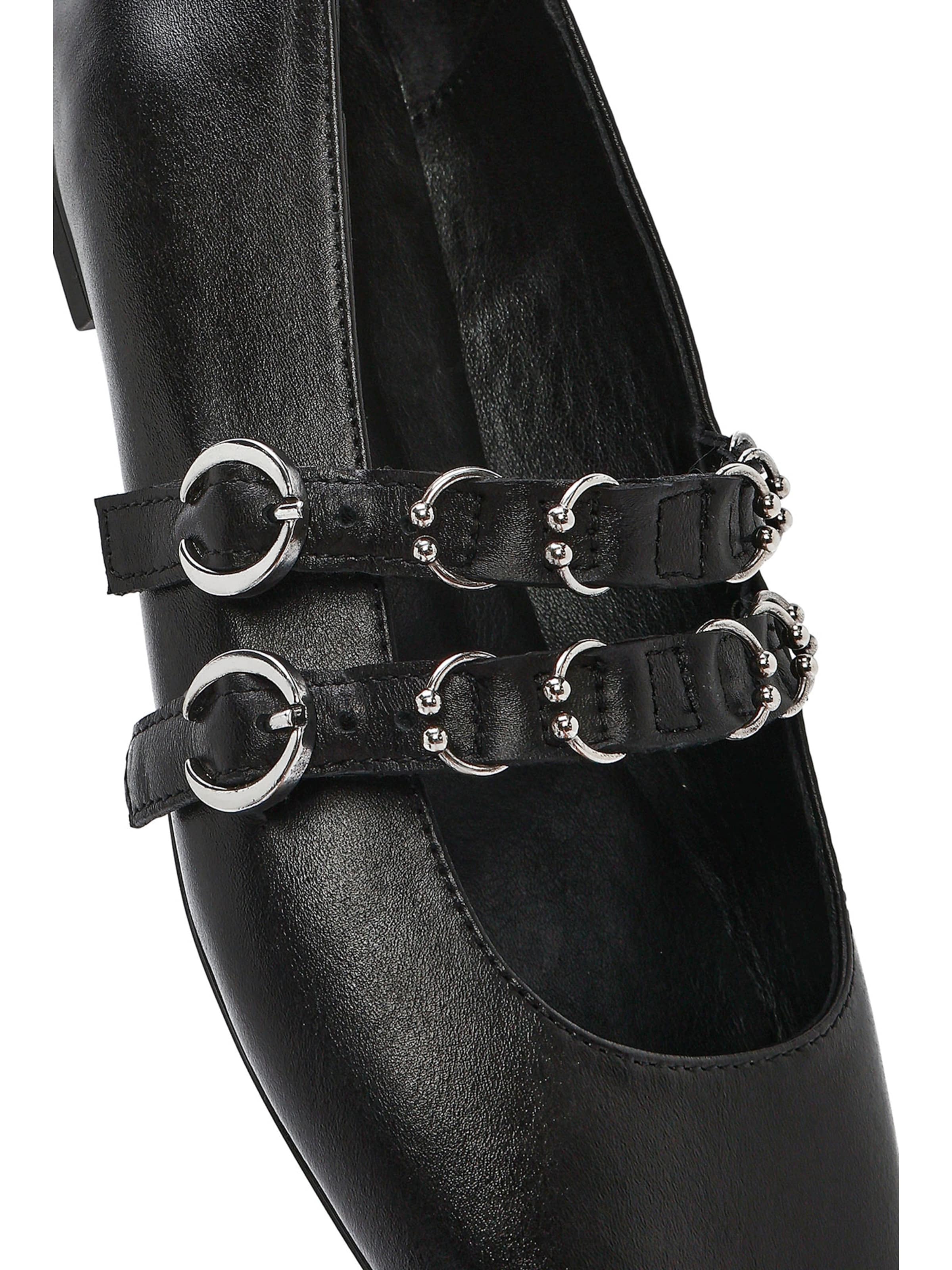 Derimod Riemchenballerina in Schwarz