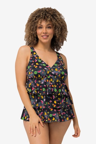 Ulla Popken Bustier Tankini in Zwart: voorkant