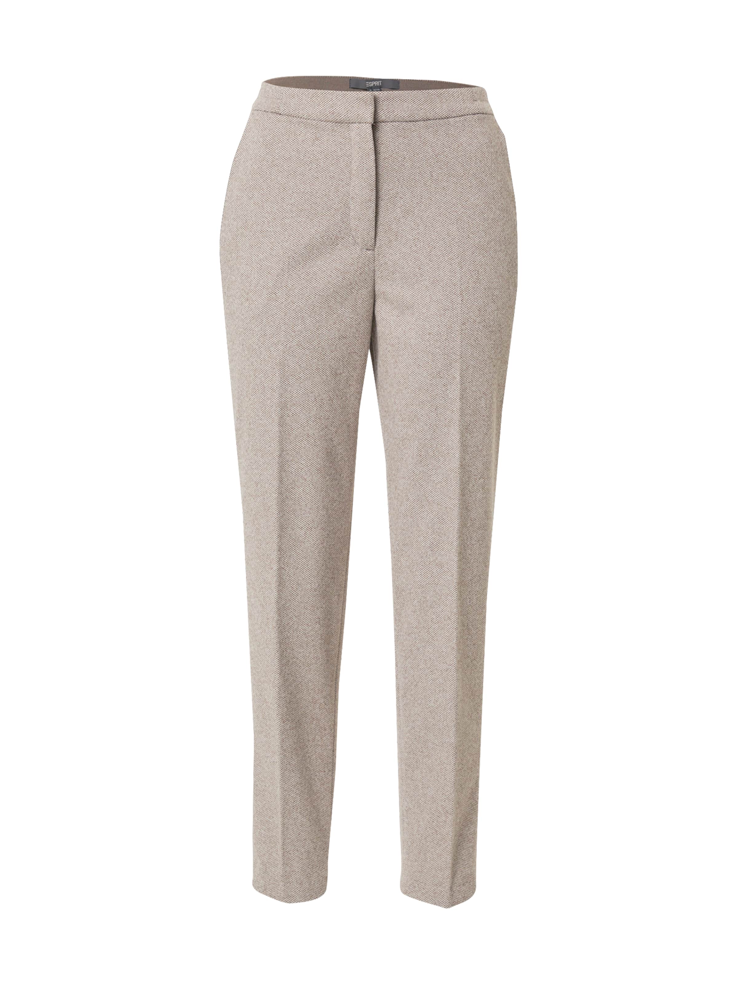 Donna Taglie comode Esprit Collection Pantaloni con piega frontale in Marrone Sfumato 