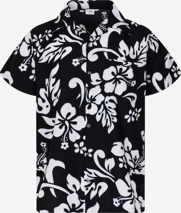 King Kameha T-shirt 'Hibiscus' i svart: framsida