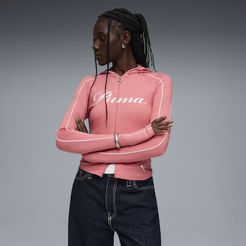 PUMA Sportsweatjacke 'T7' in Pink: Vorderseite