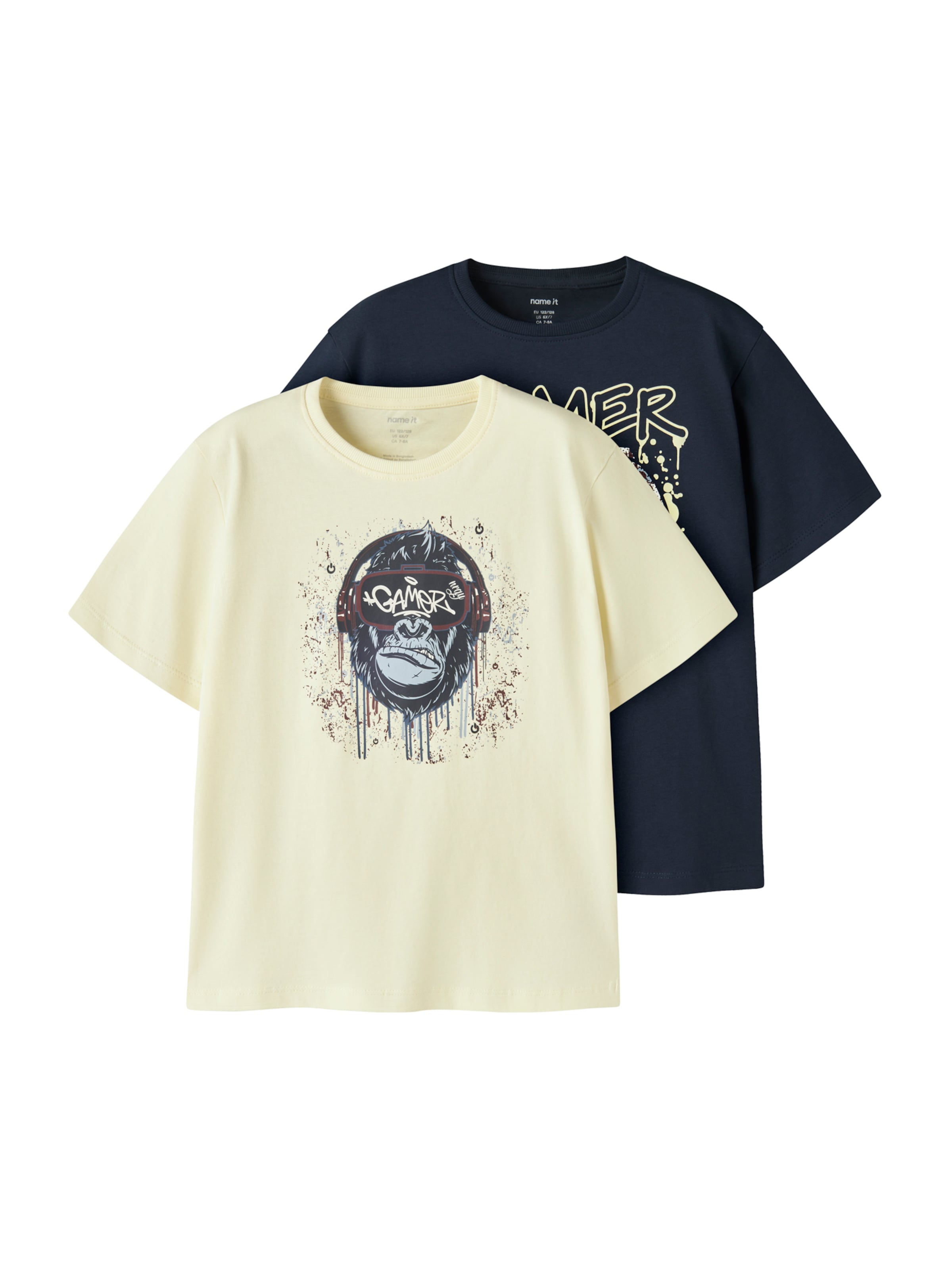 Tricou 'NKMVICTOR' de la NAME IT pe albastru: față