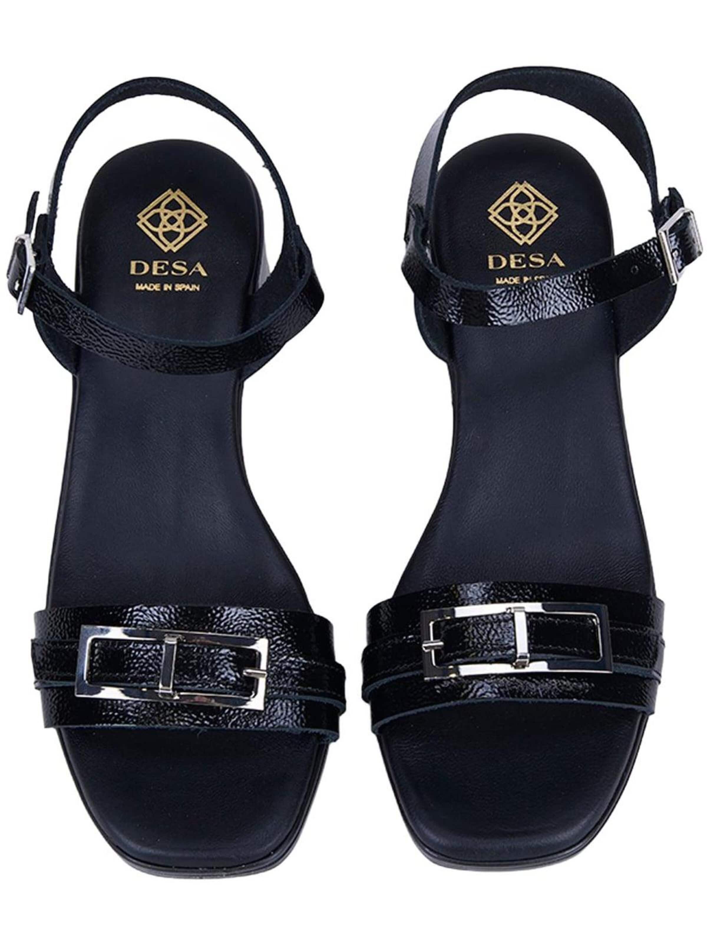 Desa Teenslipper 'Sandalen mit Blockabsatz' in Zwart
