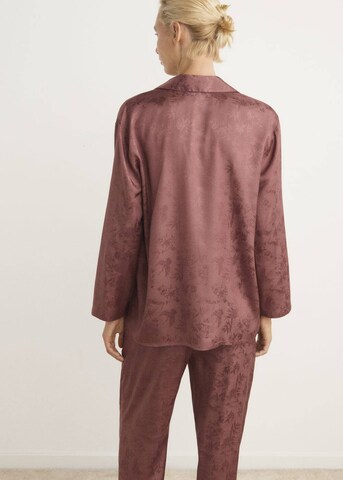 MANGO Pajama Shirt 'Quars' in Brown