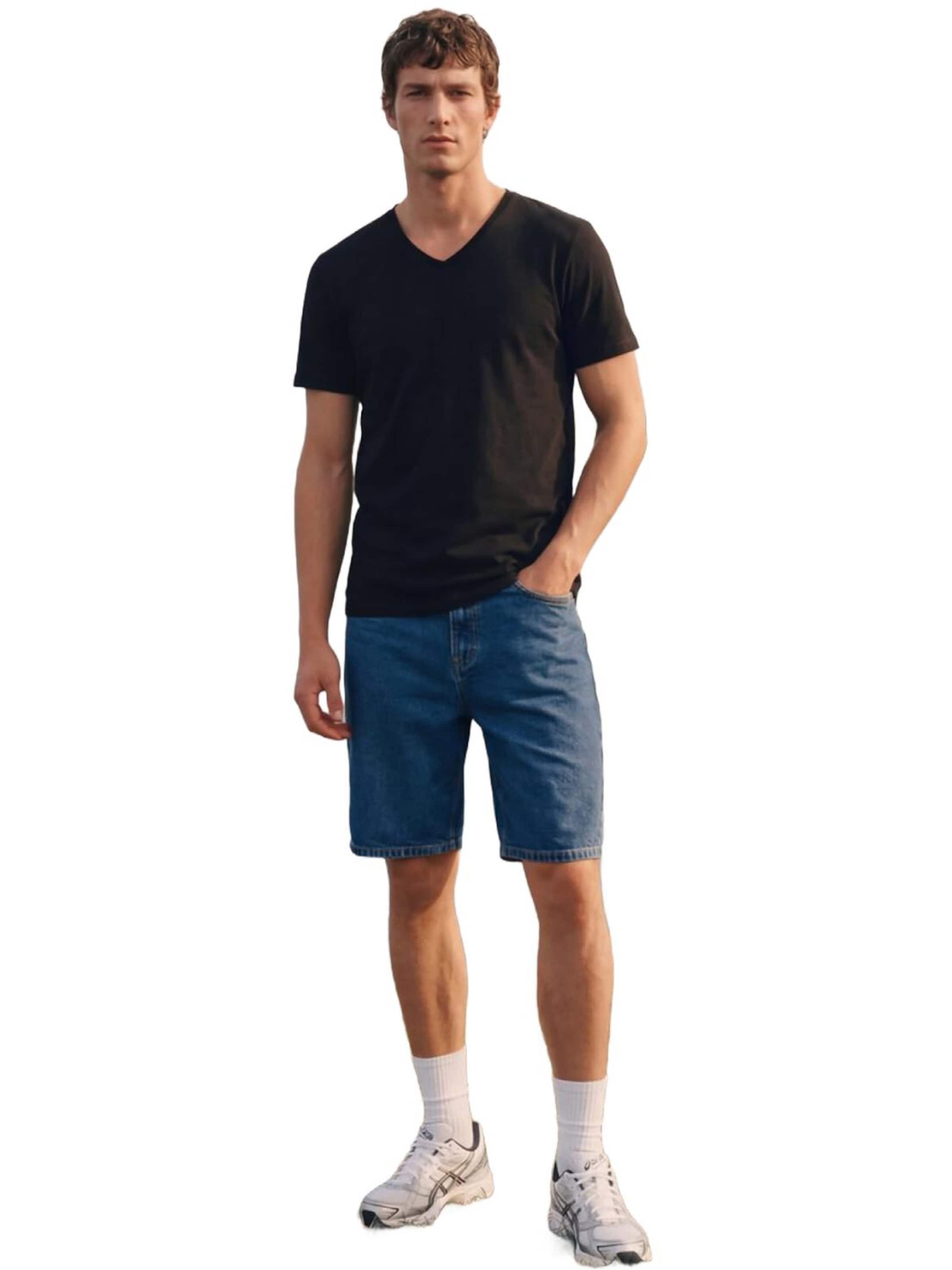 LTB Jeans Shirt 'LTB Jeans V-Ausschnitt Stretch Basic T-Shirt'‌‌ in Schwarz: Vorderseite