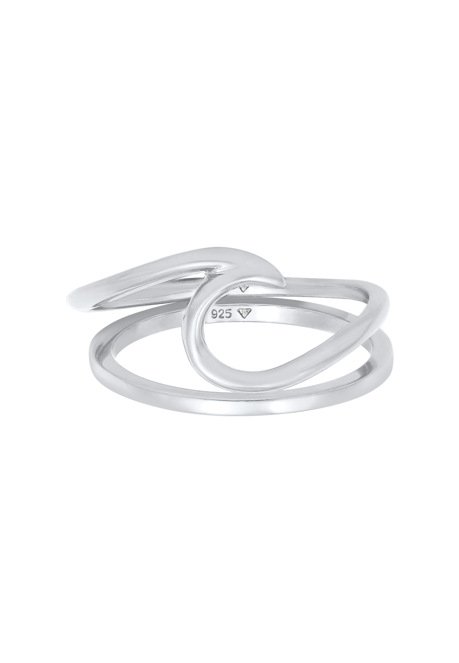 ELLI Ring Bandring, Wellen in Silber 
