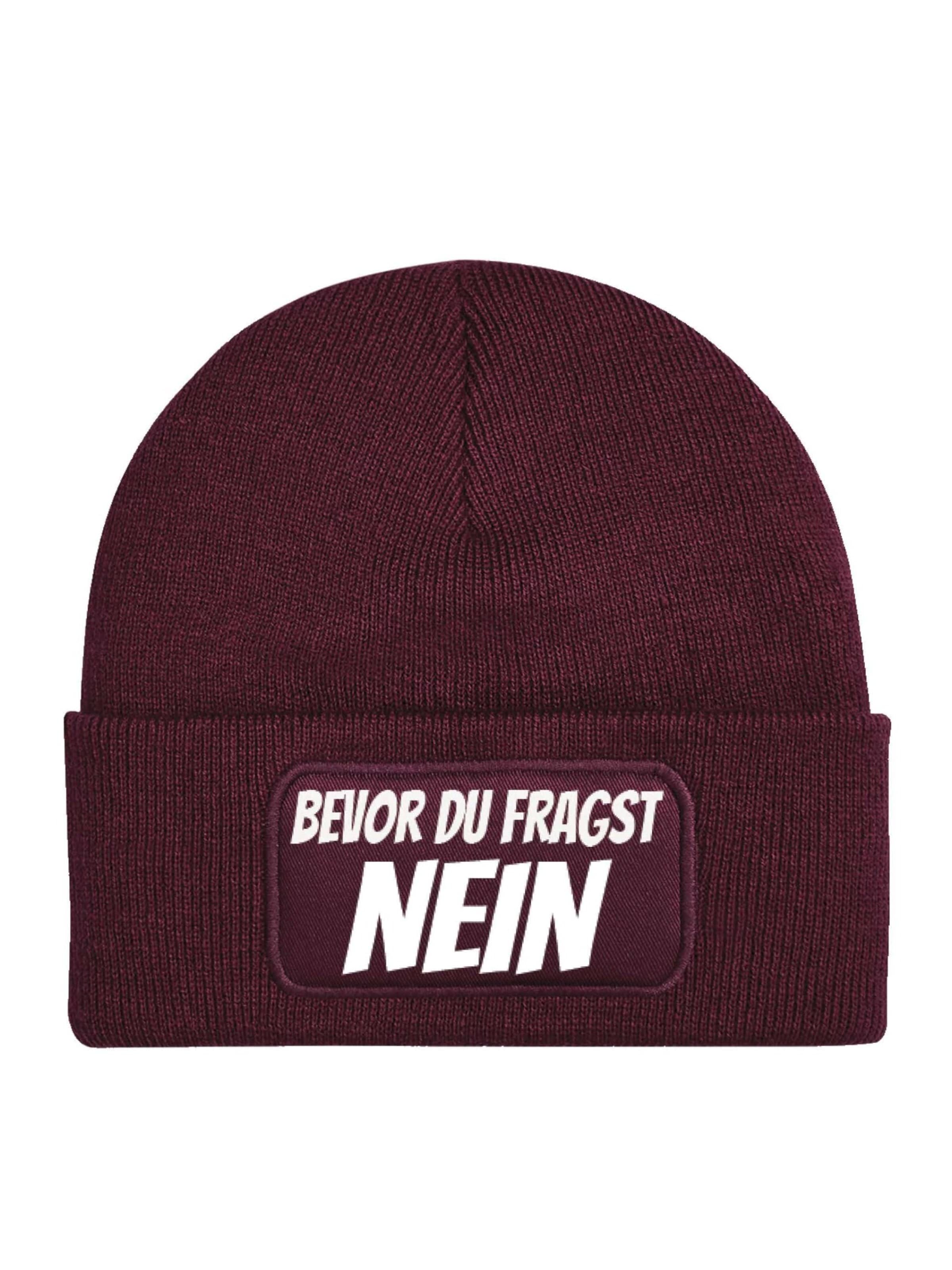 Youth Designz Beanie 'Bevor du fragst: Nein' in Red: front