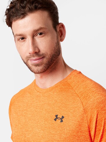 UNDER ARMOUR Regular fit Λειτουργικό μπλουζάκι 'Tech 2.0' σε πορτοκαλί