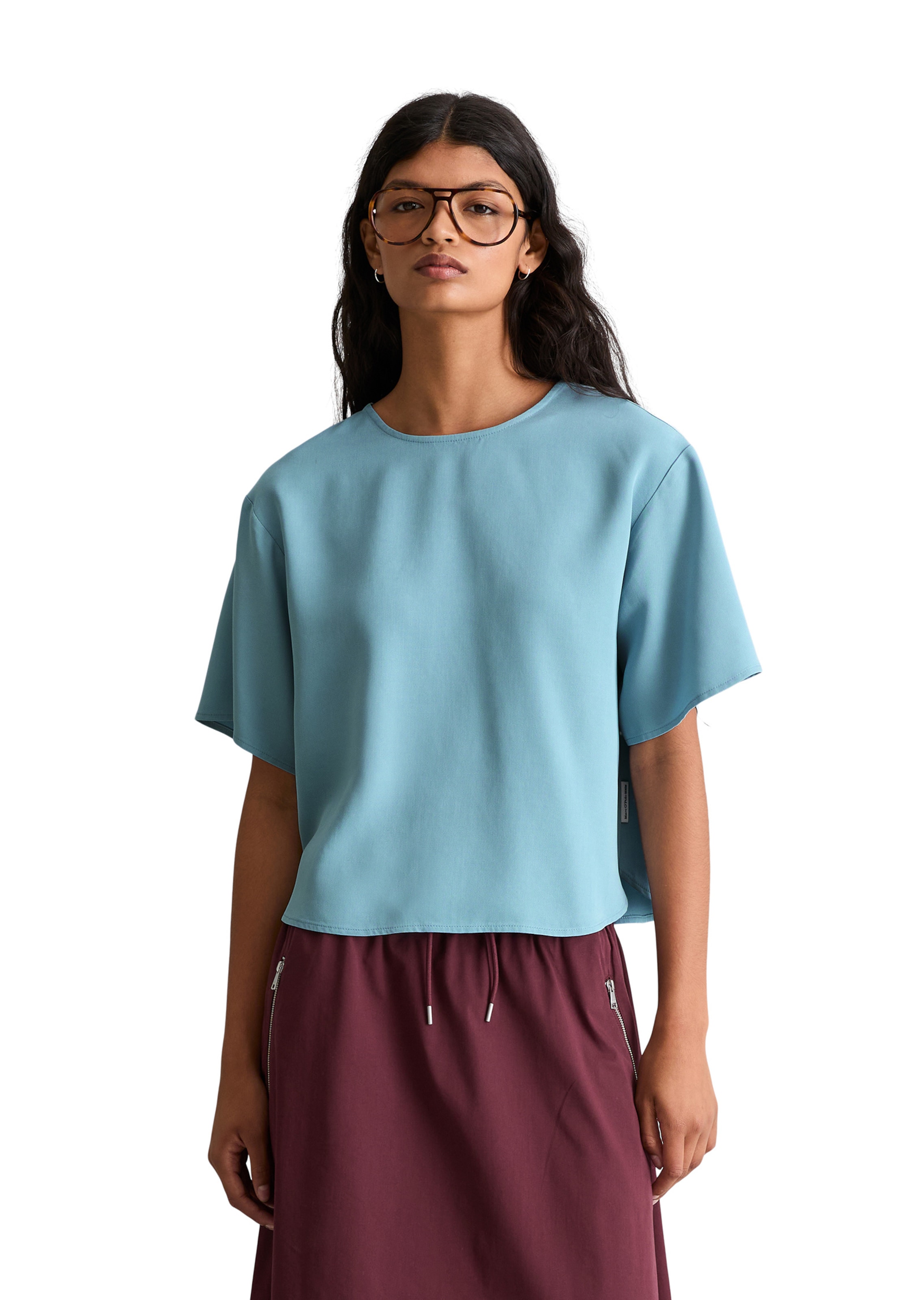 Marc O'Polo DENIM Blouse in Blauw: voorkant