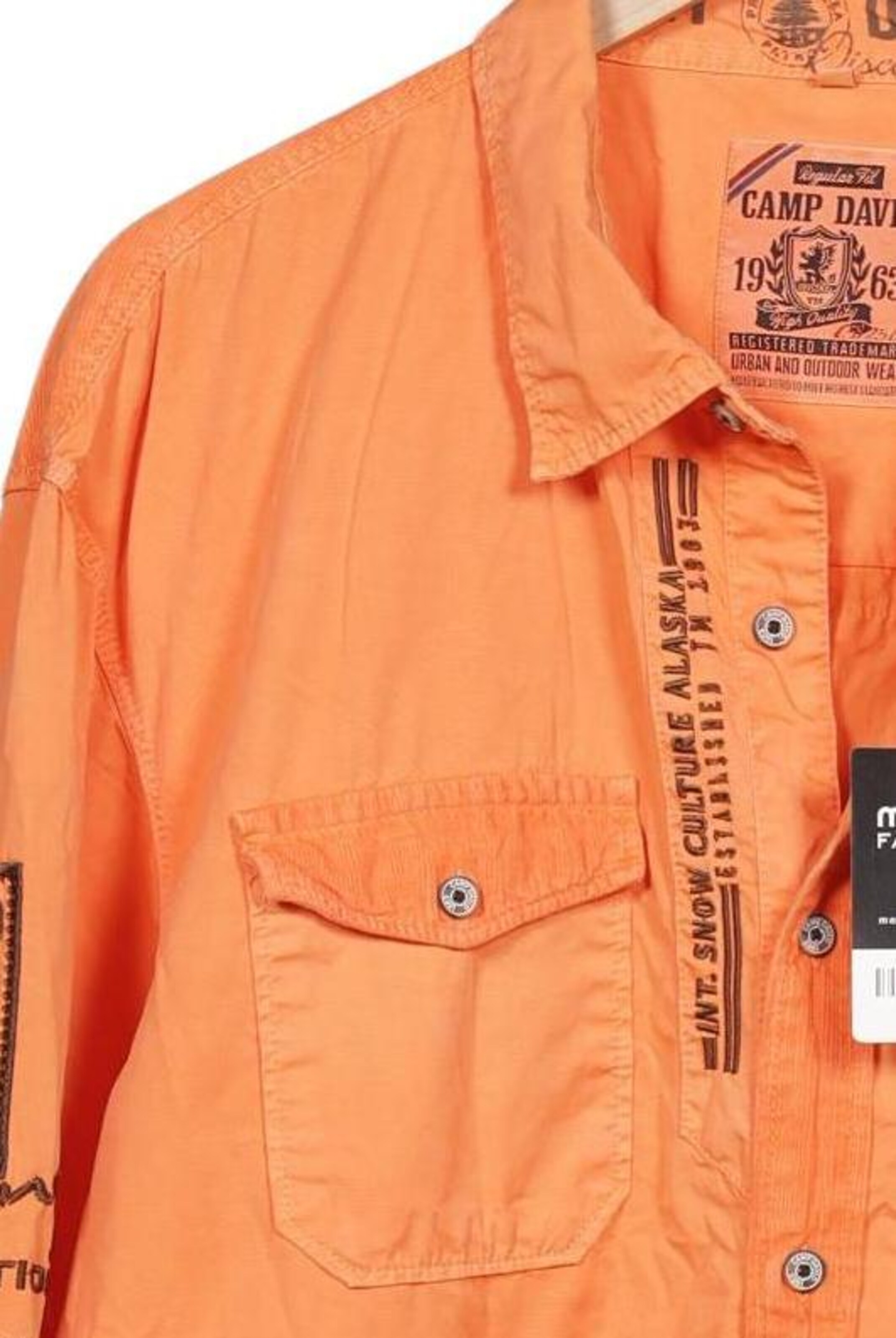 CAMP DAVID Button Up Shirt in XXXL in Orange