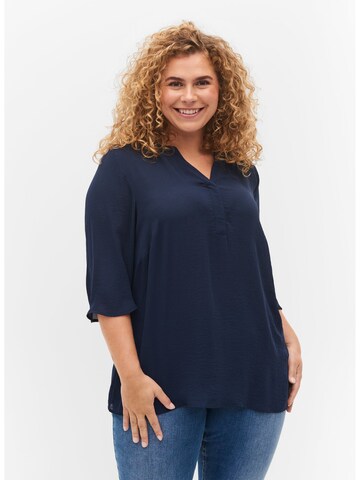 Zizzi - Blusa 'EHUIJU' em azul: frente