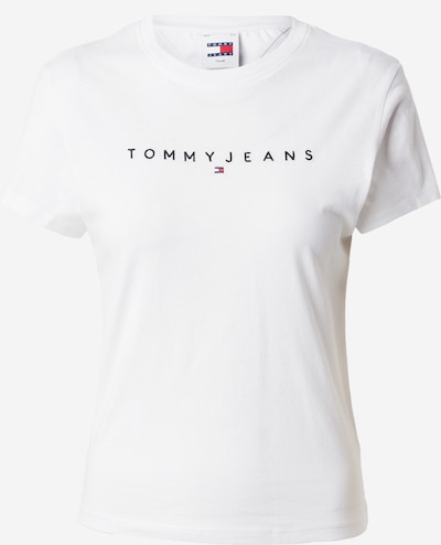 Tommy Jeans T-shirt en bleu foncé / rouge feu / blanc, Vue avec produit