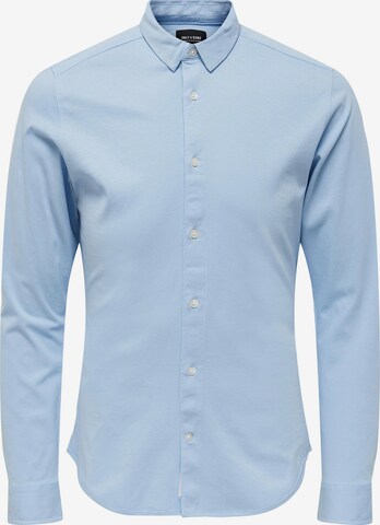 Only & Sons Slim fit Button Up Shirt 'Miles' in Blue: front