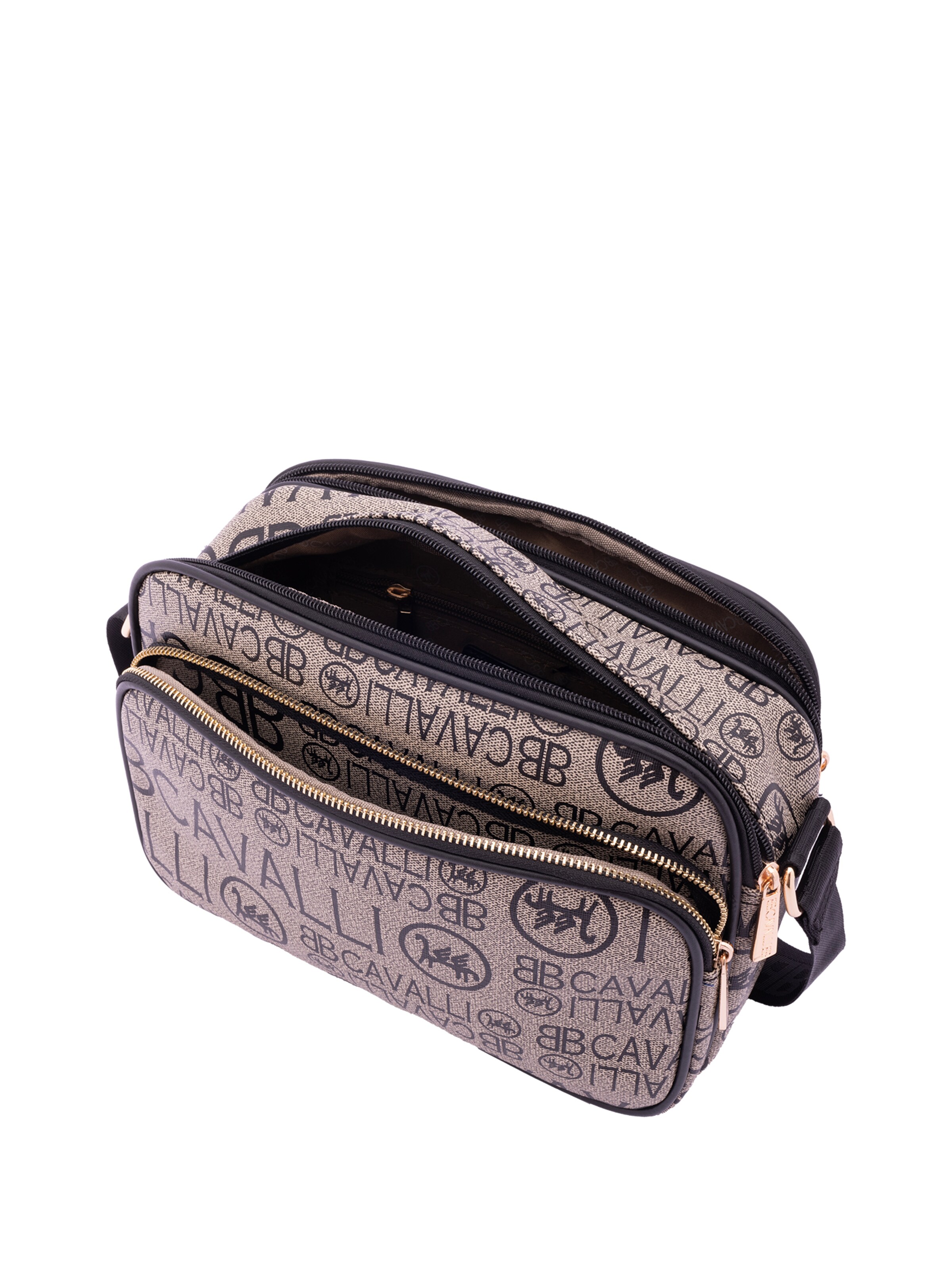 Borsa a tracolla 'Borsa a Tracolla B Cavalli Donna con Zip e Tasche Regolabile 29x18x12 cm' di B. Cavalli in nero