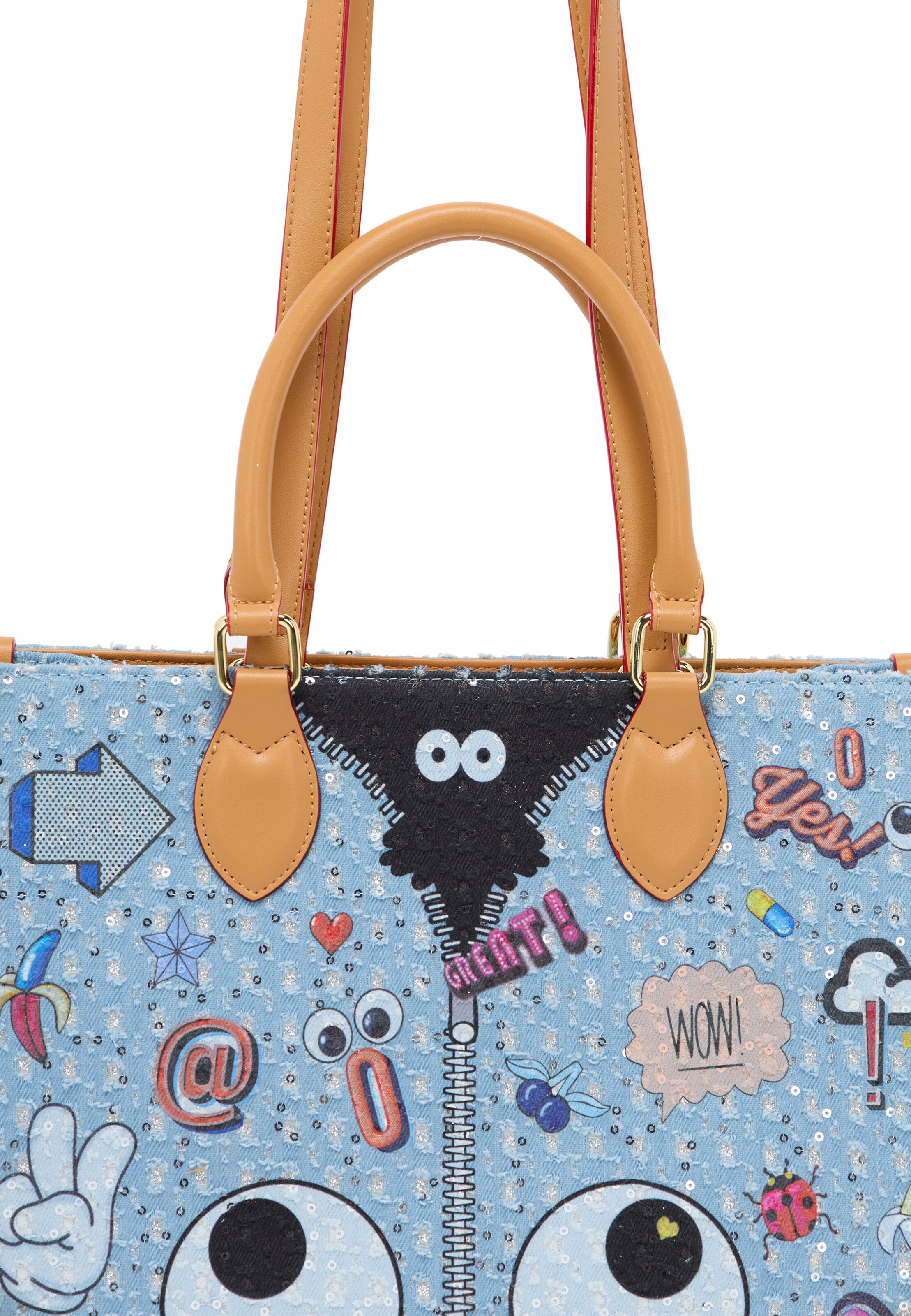 MYMO Handtas 'Pop Eyetheme' in Blauw