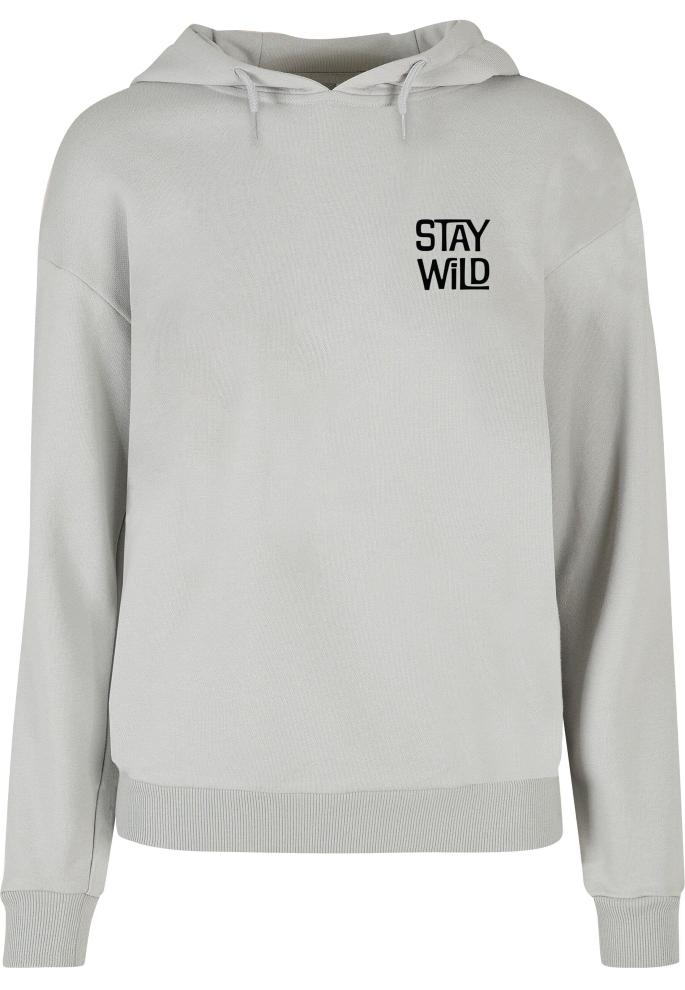 Merchcode Sweatshirt 'Stay Wild' in Grau: Vorderseite