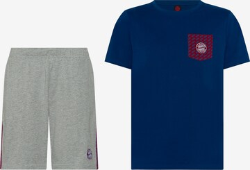 FC BAYERN MÜNCHEN Short Pajamas 'Classic' in Blue: front
