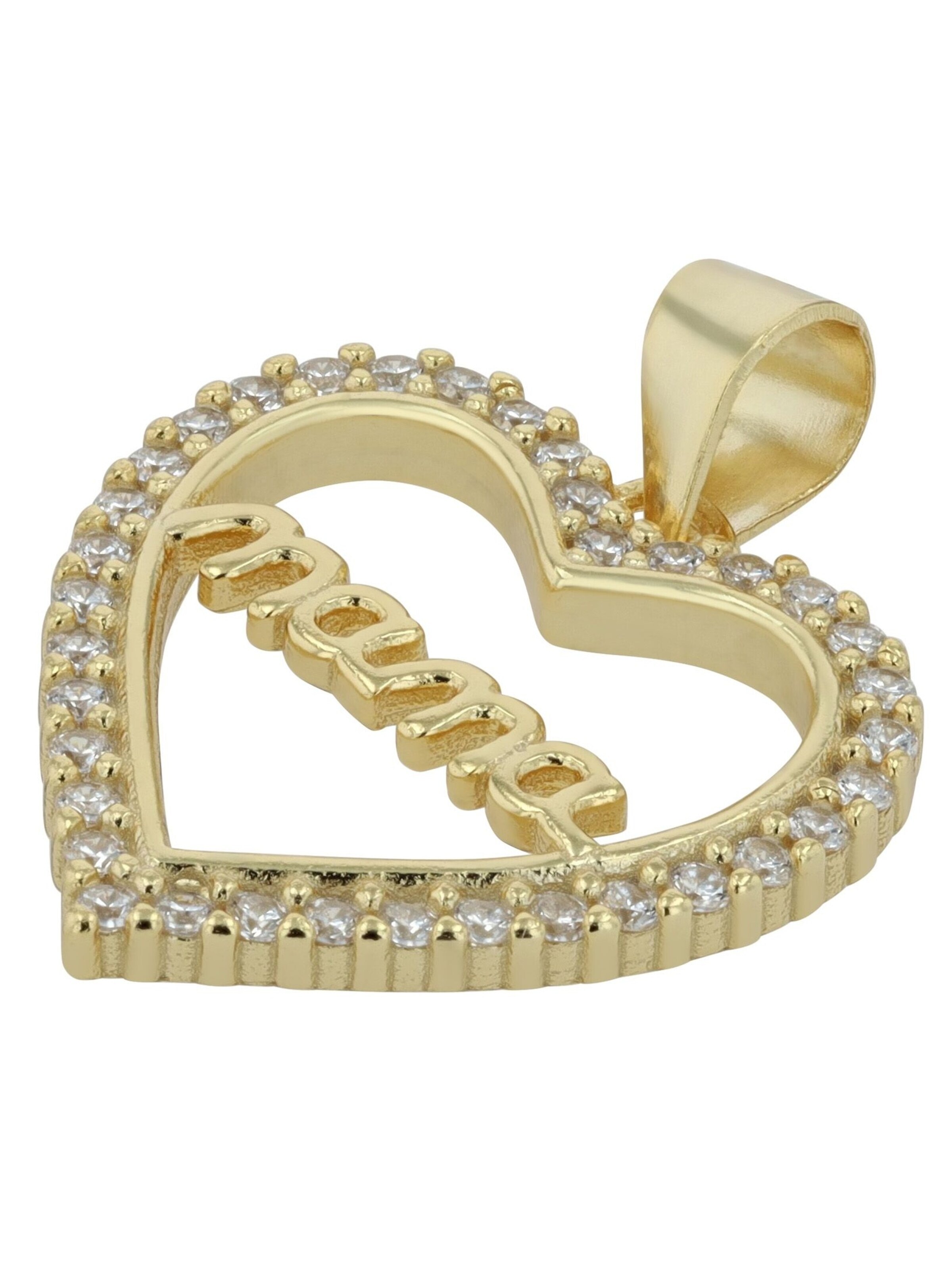Akzent Pendant '"Nolan" aus 925 Sterlingsilber, rhodiniert, langlebig' in Gold: front