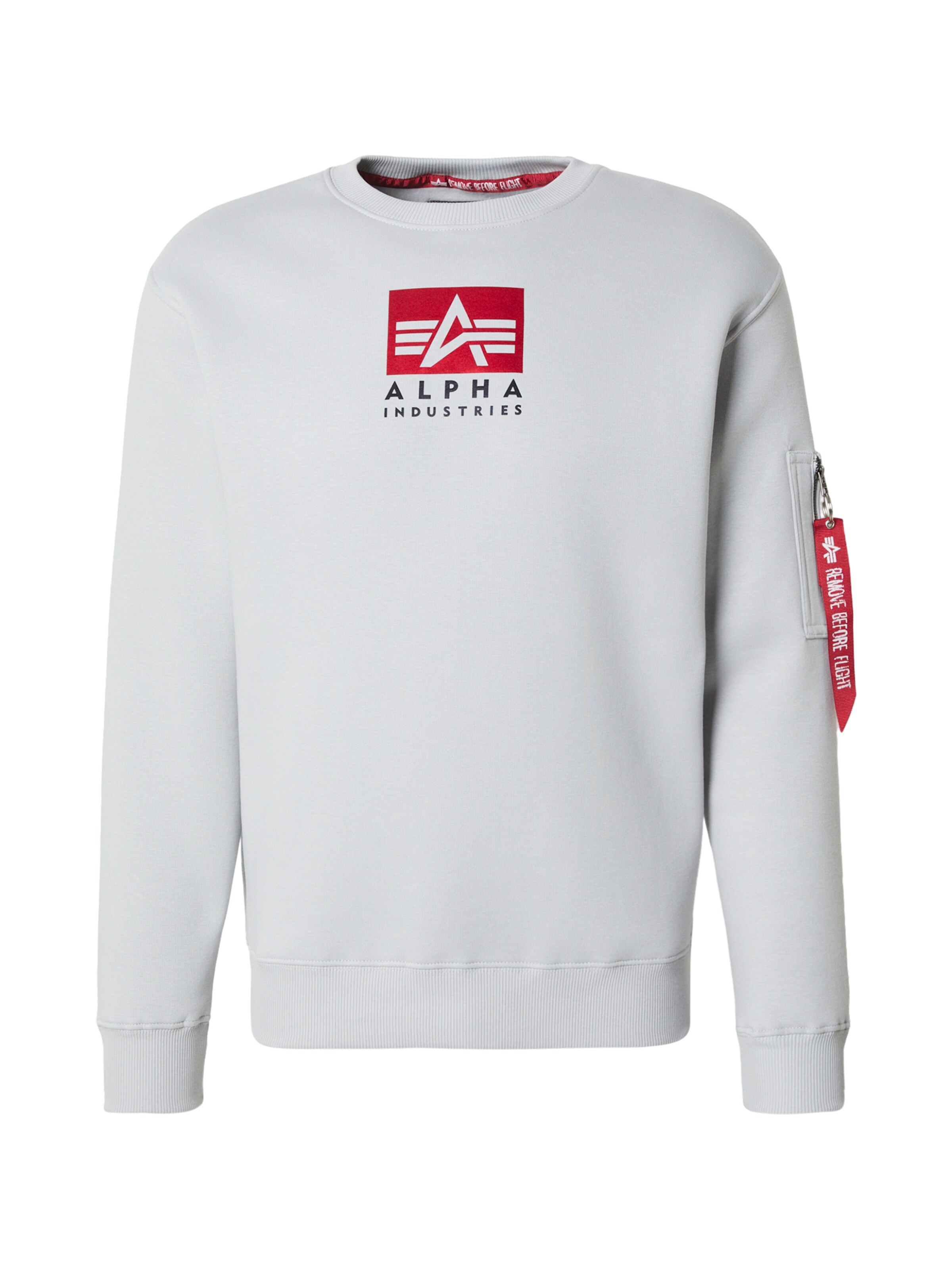 ALPHA INDUSTRIES Majica | siva barva: sprednja stran