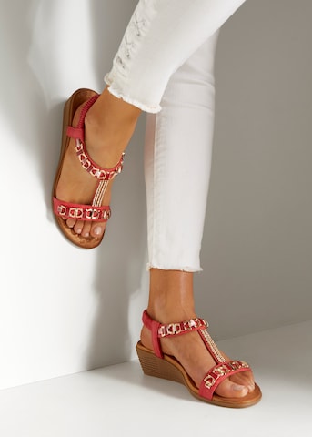VIVANCE Sandals in Red: front