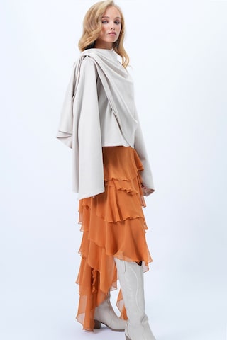 Trend Alaçatı Stili Blus i grå