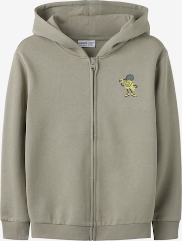 NAME IT - Sudadera con cremallera en verde: frente