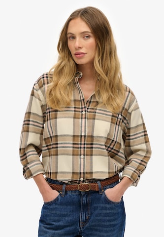 Chemisier Superdry en beige : devant