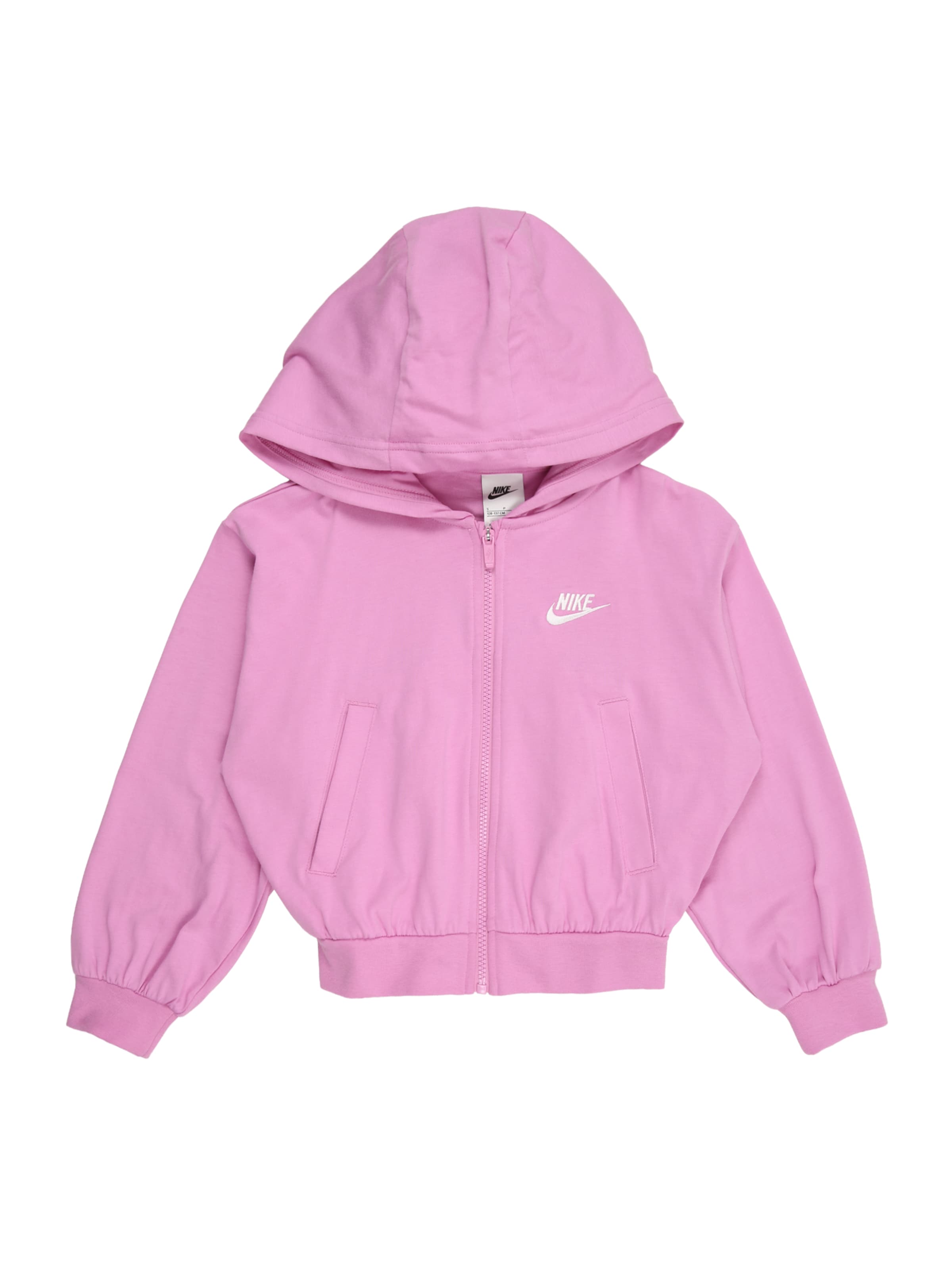 Giacca di felpa Nike Sportswear di colore rosa chiaro / bianco, Visualizzazione prodotti