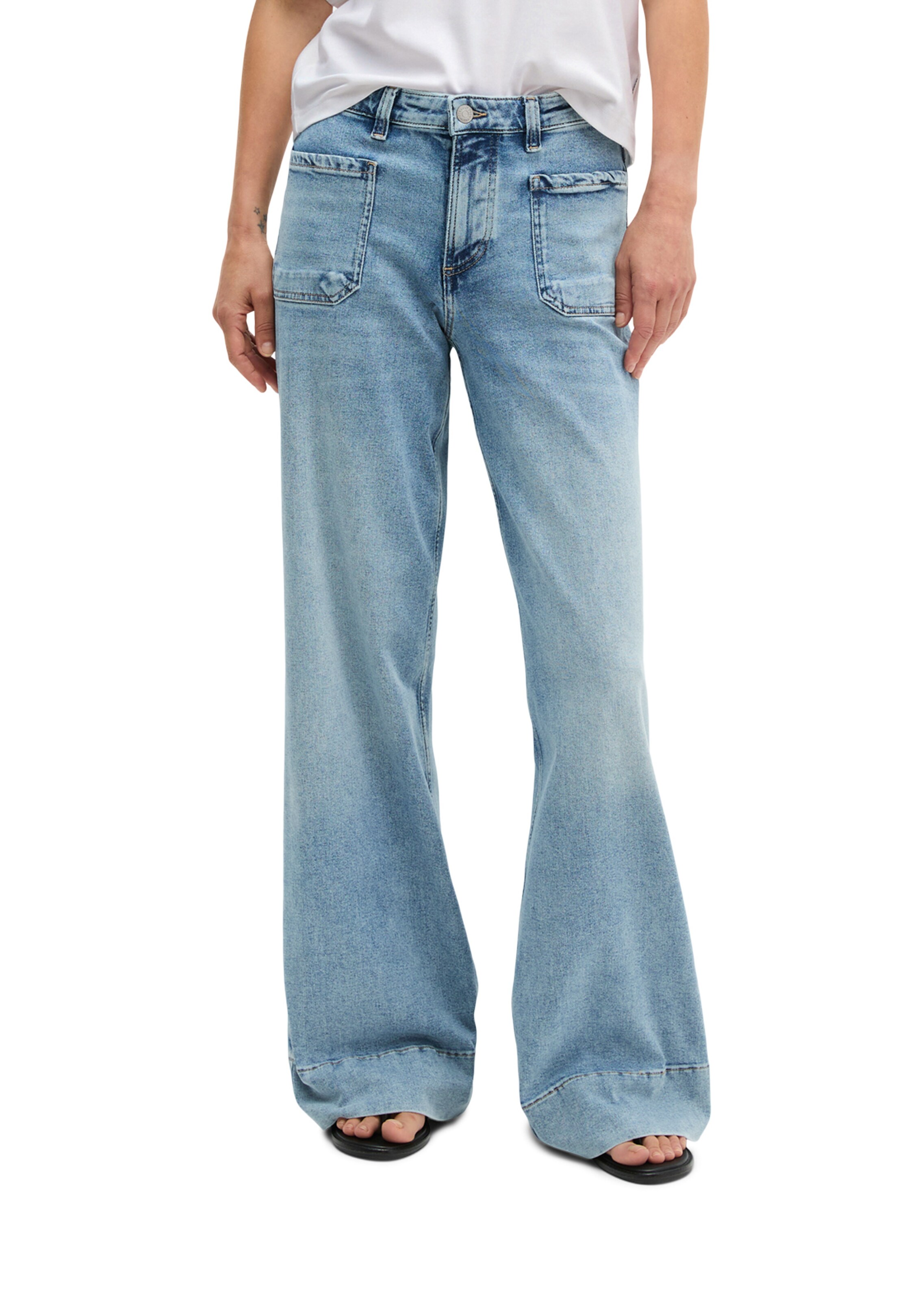 Marc O'Polo Wide leg Jeans 'Lania' in Blauw: voorkant