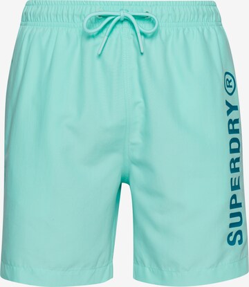 Shorts de bain Superdry en bleu : devant