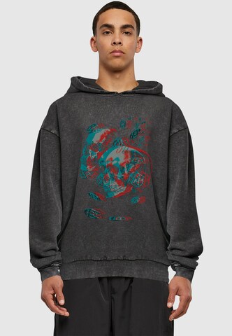 Merchcode Sweatshirt 'Him - 3D Skulls And Heartagrams' in Schwarz: Vorderseite