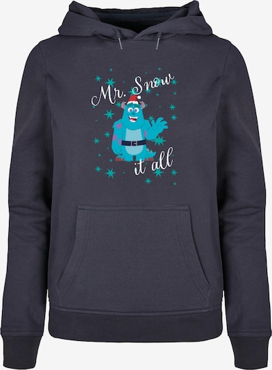 ABSOLUTE CULT Sweatshirt 'Disney 100 - Sully Mr Snow It' in Navy / Neon blue / Jade / White, Item view
