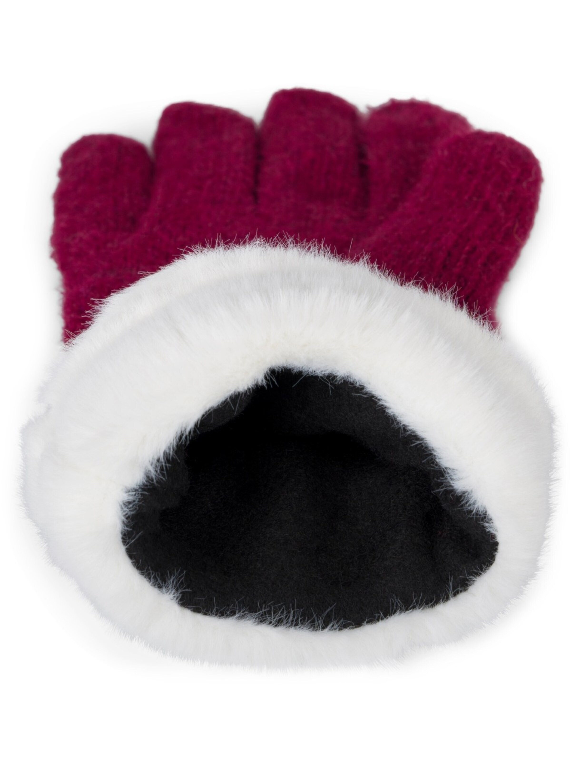 styleBREAKER Fingerhandschuhe 'Strickhandschuhe mit Reiskornmuster und Fleece'‌‌‌‌‌‌ in Rot