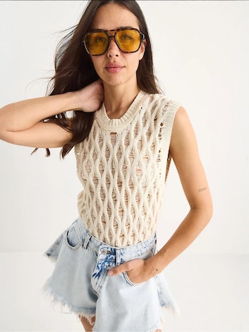 Top in maglia di Bianco Lucci in beige