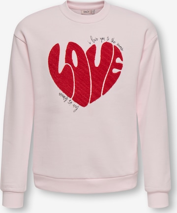 ONLY GIRLS Свитшот 'KOGLOVELY' в Ярко-розовый: спереди