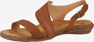 EL NATURALISTA Strap Sandals in Brown: front